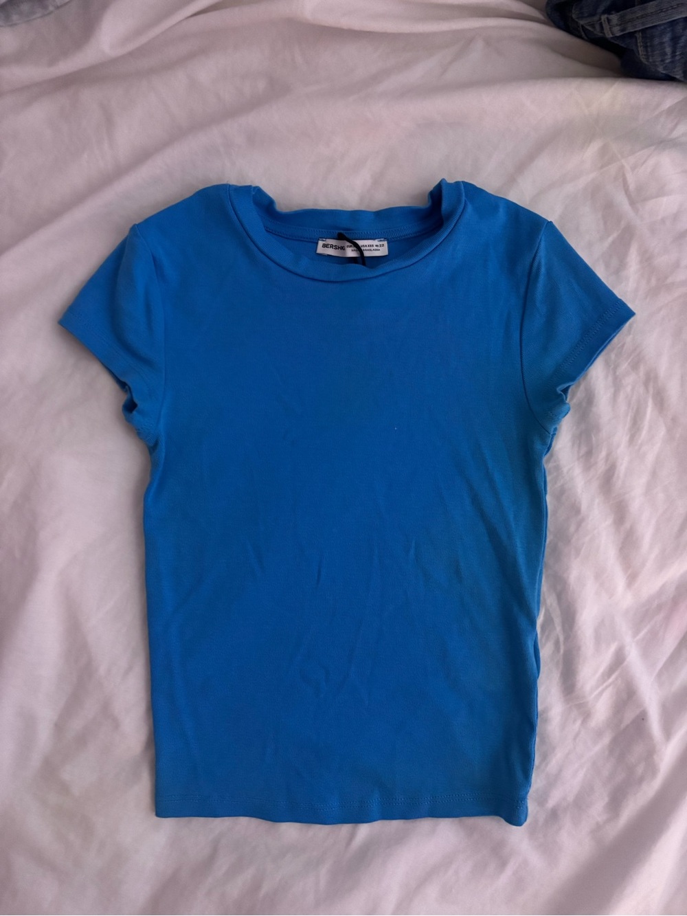 Bershka Bright Blue Short Sleeve Tee